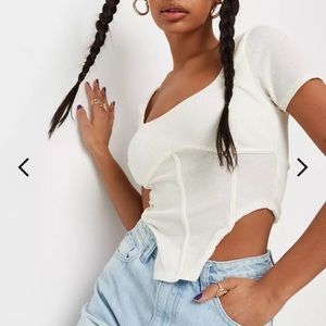 Missguided ribbed corset crop top
